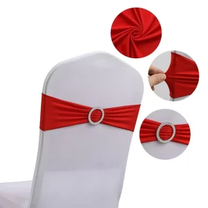 Stylish Elastic Spandex Chair Bands for Banquet Party Home Wedding Chair Sashes with Unique Design