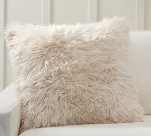 Stylish Square Luxury Faux Fur Throw Pillow Cover with Stitching Soft Long Pile Plush for Home & Hotel Use Housewarming Gift