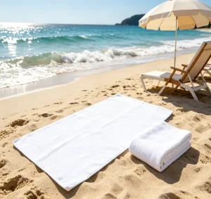 Sublimation Blank Beach Towel 35.82×71.65 Inch Polyester Imaging Side Cotton Side with Label 340g Large Oversize Beach Towel