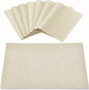 Sublimation Linen Fabric Placemats Heat Resistant Placemats Wrinkle Free Thick Polyester Kitchen Place Mats for Dining Table