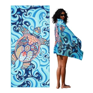 Sublimation Sand Proof Beach Towels with a Zip Pocket Recycled Microfiber Swimming Pool Summer Beach Towel with Bag