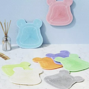 Suction Cup Silicone Back Foot Scrub Mat Soft Mold-proof Shower Exfoliating Massage Pad Lazy Bath Scrubber Mat