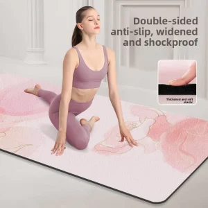 Suede-feel Rubber Thickened 5mm Odorless Rectangular Yoga Mat Shock-absorbing Non-slip Quiet Sound-insulating Fitness/step
