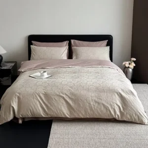 Suitable Every Season Premium Feel 100% Cotton Jacquard Bedding Set 4 Piece Customizable Factory Price Jacquard Modern Style