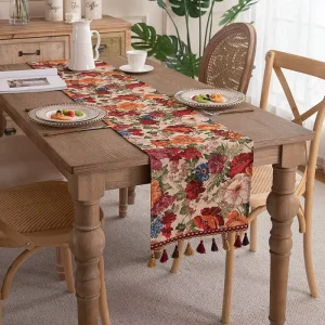 Summer Anne’s Bohemian Ethnic Style Floral Beaded Table Runner