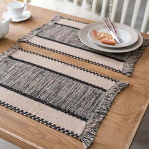 Summer Anne’s Bohemian Natural Geometric Placemats for Dining Table