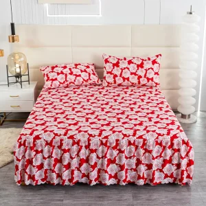 Summer Anne’s Skin Friendly Breathable 3 Piece Set Bed Skirts Bed Sheet