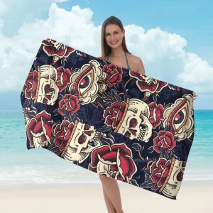 Summer Beach Towel Customized Sand Free OEM Logo Printed Microfiber Quick Dry Highly Absorbent