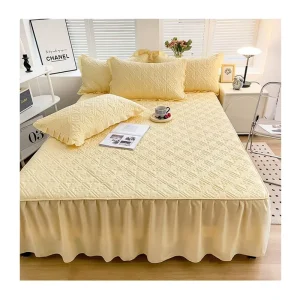 Summer Bedding Sets Double Bed Soft Latex Mat Princess Style Fitted Sheet Bed Skirts