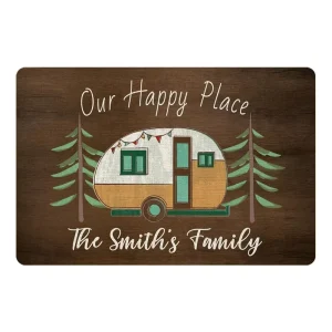 Summer Camper Rubber Floor Mat Custom Family Name Personalized Welcome Doormats Home Decor Unique Indoor Outdoor Non-Slip Rugs