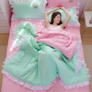 Summer Cool Quality Eleven Piece Simple Style Household Machine Washable Cotton Thin 300tc Comforter Set