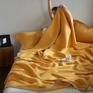 Summer Cooling Quilt Blanket Bamboo Fiber Double Bed Knit Soft Korean Bed Blankets