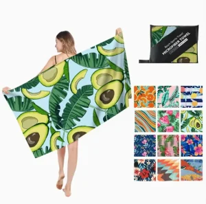Summer Custom Pattern Quick Dry Highly Absorbent Beach Towel Oversized Soft Microfiber Beach Essentials Pool Camping Travel