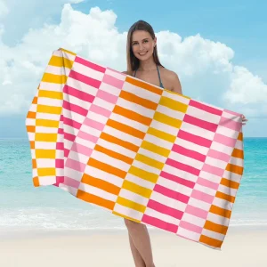 Summer Custom Printed Microfiber Beach Towel with Sand proof Pattern Quick Dry and Highly Absorbent for Beach and Swimming