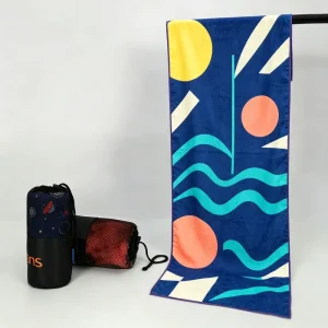 Summer Quick Dry Custom Sublimation Printed Suede Microfiber Microfibre Waffle Recycled Plastic Sand Free Beach Towel Customlogo