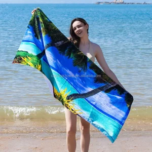 Summer Quick Dry Swim Travel Printed Velour Kids Sand Free Beach Towel Cotton Custom Logo Beach Towel