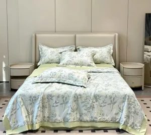 Summer Quilt Four Piece Set Modern Floral Design 600TC Eco Friendly Home Comforter