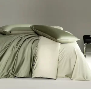 Summer Solid Color 100% Lyocell Skin Friendly Bedding Set Luxury Duvet Cover Set 300tc Thread Count Bed Sheet Set