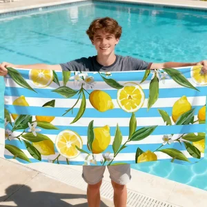 Summer Solid Color Sand Free Quick Dry Large Sized Beach Towel Soft and Comfortable Lightweight Easy to Carry