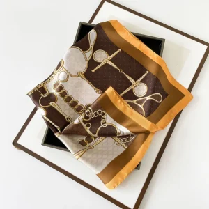 Summer Sun Protection Scarf Multicolor Scarf 70cm Chiffon like Women’s Small Square Scarf Headscarf