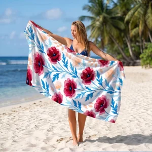 Summer Swim Quick Dry Cartoon Tropical Polyester Microfiber Personalized Printed Lightweight Beach Towel