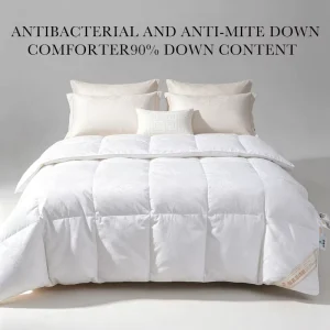 Summer Use Eco Friendly Quilted Duck Down Comforter King Size White Warmth Cotton Fabric Fluffy Duvet Insert