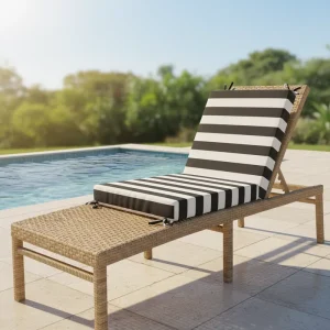 Sun Lounger Cushion Unisex Folding Garden Back Support Pillows and Deep Seat Cushions Patio Furniture Cushion