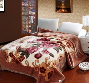 Sunny Textile High end Gift Silk Blanket Wedding Blanket Double layer Thick Raschel Blanket