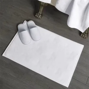 Super Absorbent 100% Cotton Non Slip White Hotel Spa Bath Mats