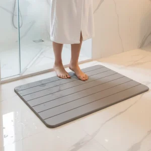 Super Absorbent 39x60cm Diatomaceous Earth Bath Mat Quick Drying Non Slip Durable Eco Friendly Bathroom Mat