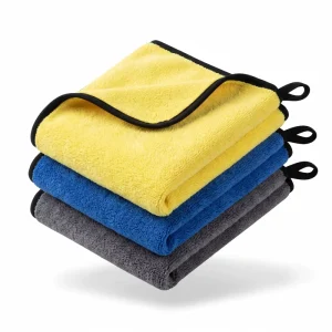 Super Absorbent 800GSM Composite Coral Fleece Microfiber Car Drying Towel Professional Detailing Wash Cloth Double Sided Plush