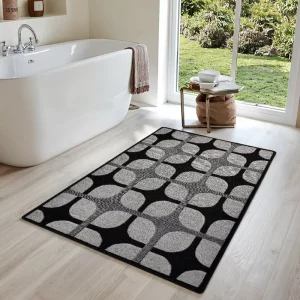 Super Absorbent Bath Mat Rug with Rubber Back Easy to Dry Lower Pile for Home Pet Printed Non Slip Washable Bathroom Floor Rugs
