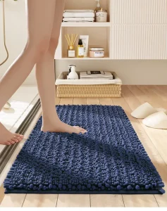 Super Absorbent Chenille Floor Mat Cushioned Pet Friendly Waterproof Bathroom Rug Washable Bath Mat