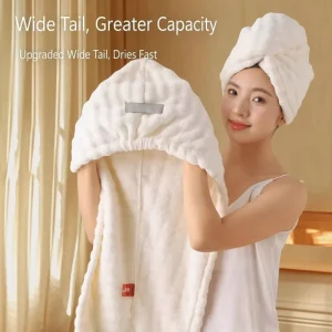 Super Absorbent Coral Fleece Hair Drying Cap Household Head Wrap Thickened Hair Towel Quick Drying