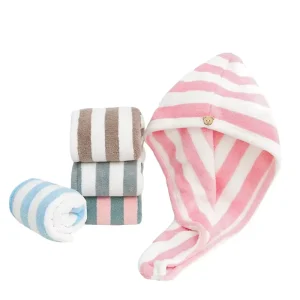 Super Absorbent Custom Logo Microfiber Hair Drying Towel Wrap Quick Dry Turban for Women Waffle Design Shower Cap