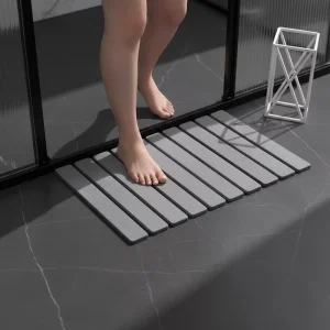 Super Absorbent Diatomite Stone Bath Mat Quick Drying Washable Soft Light Rubber PVC Backed Modern Design Bathroom Rug