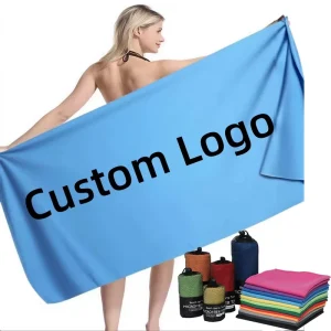 Super Absorbent Dry Fast Soft Lightweight Sand Free Fitness Custom Microfiber Beach Towel All Season Machine Washable