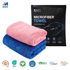 Super Absorbent Edgeless Microfiber Cleaning Cloth Quick Dry Car Drying Towel Custom Pattern Woven Polyester Material