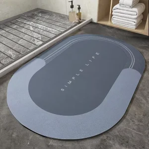 Super Absorbent Fast Dry Modern Eco Friendly Shower Mat Soft Rubber Backing Diatomite Bath Mat for Bathroom Use