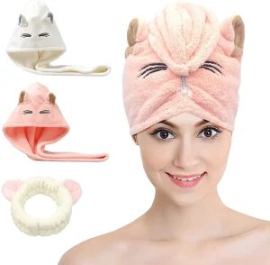 Super Absorbent Fast Drying Microfiber Hair Hand Wrap Towel for Girls Women