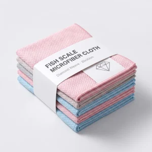 Super Absorbent Fish Scale Microfiber Cleaning Cloth Streak Free Lint Free Polishing Towel Kitchen Window Glass Mirror Car Home
