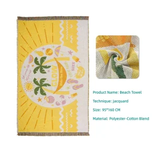 Super Absorbent Lightweight Beach Towel Custom Logo Cotton Large Bath Towel Sand-Free Oversized Cotton Beach Towel