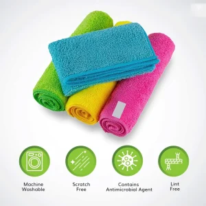 Super Absorbent Lint Free Eco Friendly Square Microfiber Cleaning Towels Fast Shipping Stock Soft Thick 300GSM for Kitchen Car