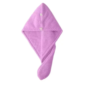 Super Absorbent Microfiber Hair Drying Towel Quick Dry Soft Pineapple Grid Turban Wrap for Home Use