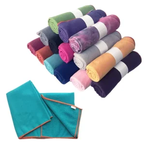 Super Absorbent Microfiber Travel Blanket with Non Slip Silicone Backing for Home Gym Yoga Mat and Multi Use Towel