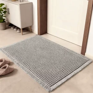 Super Absorbent Microfiber Waffle Bath Mat Modern Non Slip Bathroom Rug Ultra Soft Machine Washable Bathmat