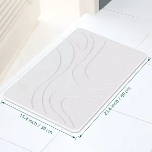 Super Absorbent Modern Diatomite Bath Mat with Plant Pattern Minimalist Design for Bathroom Use Eco Friendly