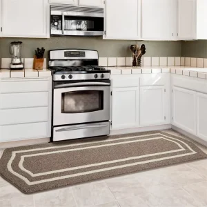 Super Absorbent Modern Tufted Polypropylene Kitchen Runner Mat Washable Non Slip PET Friendly Stain Resistant