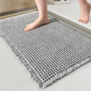 Super Absorbent Non Slip Eco Friendly Waffle Bath Mat Machine Washable and Made Bath Mats Product Category