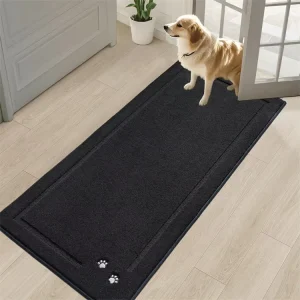 Super Absorbent Plain Tufted Loop Pile Welcome Mat Machine Washable Microfiber Entryway Rug Non Slip Stain Resistant Dog Door Mat